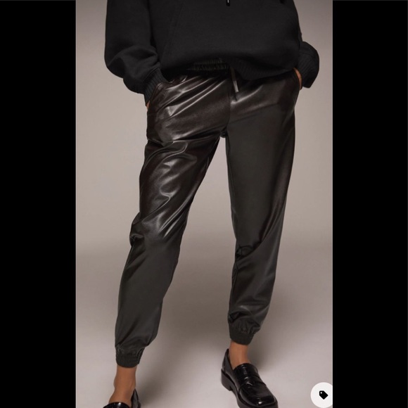 Zara | Pants u0026 Jumpsuits | Zara Faux Leather Joggers | Poshmark